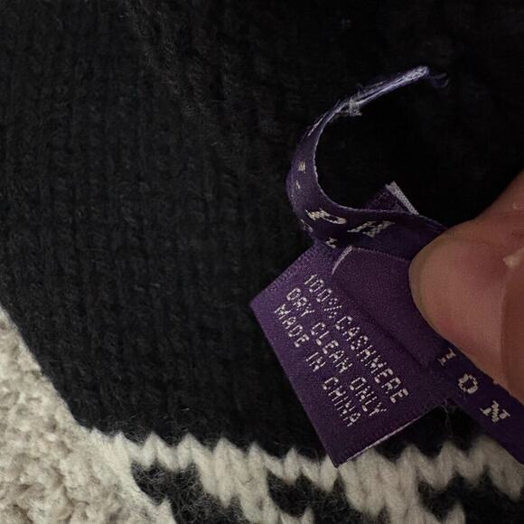 Ralph Lauren Collection Cashmere Turtleneck Sweater Aztec Native Top Runway 1999 - Picture 6 of 8